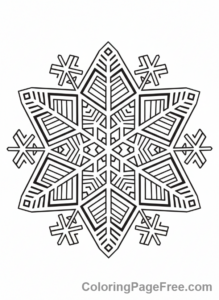 Snowflake coloring page - Geometric Snowflake Abstract