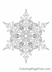 Snowflake coloring page - Giant Center Snowflake