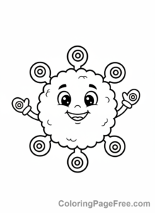 Snowflake coloring page - Happy Snowflake Character