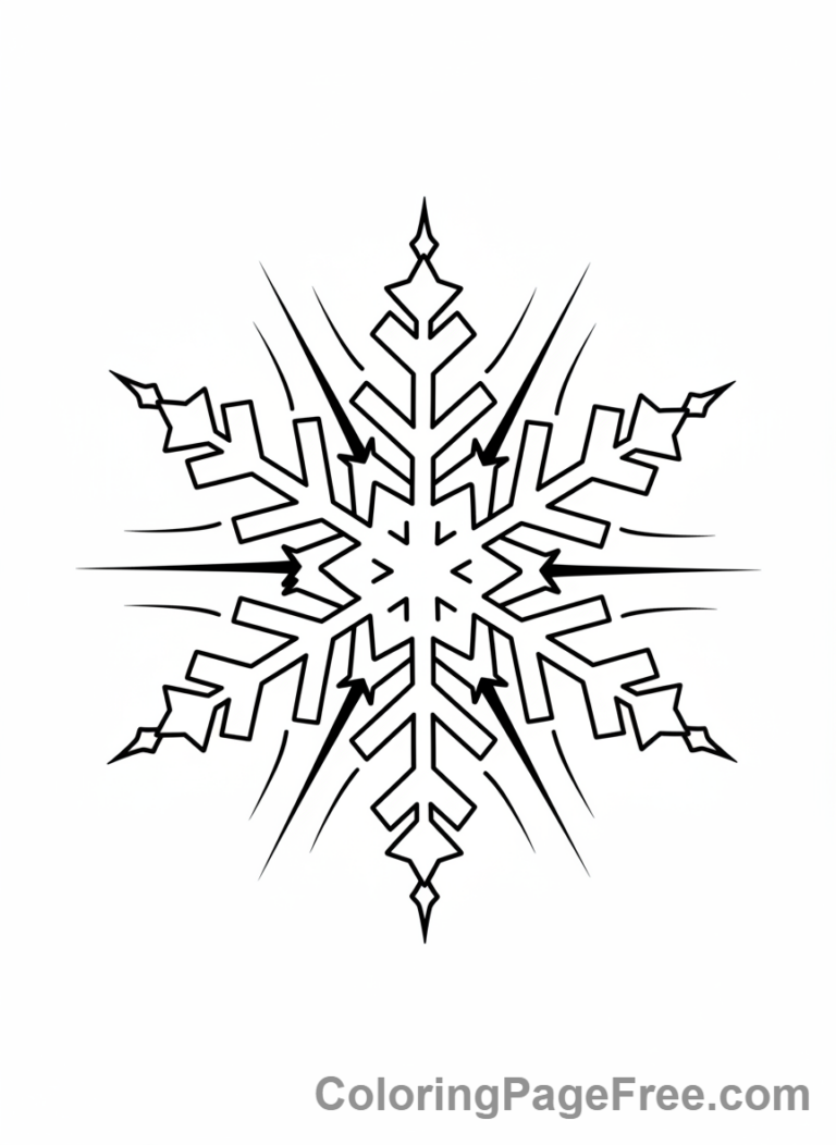 Snowflake coloring page - Snowflake Light Catching