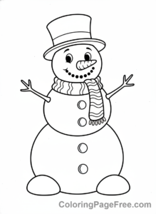 Snowman coloring page - Classic snowman standing