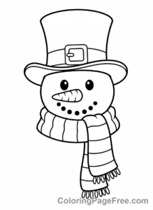 Snowman coloring page - Snowman hat scarf
