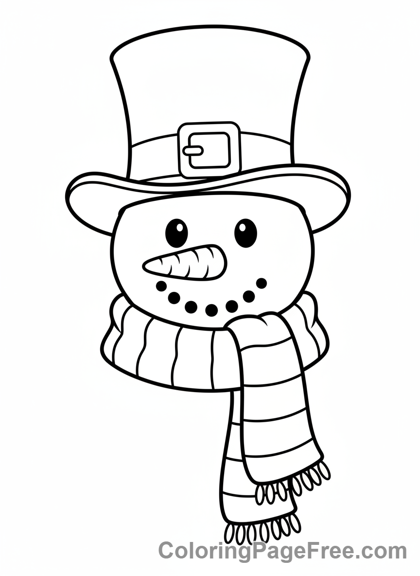 Snowman coloring page - Snowman hat scarf