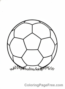 Soccer coloring page - Soccer ball grass