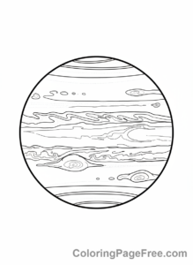 Solar System coloring page - Jupiter Red Spot