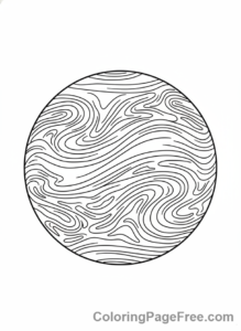 Solar System coloring page - Venus Cloudy Planet
