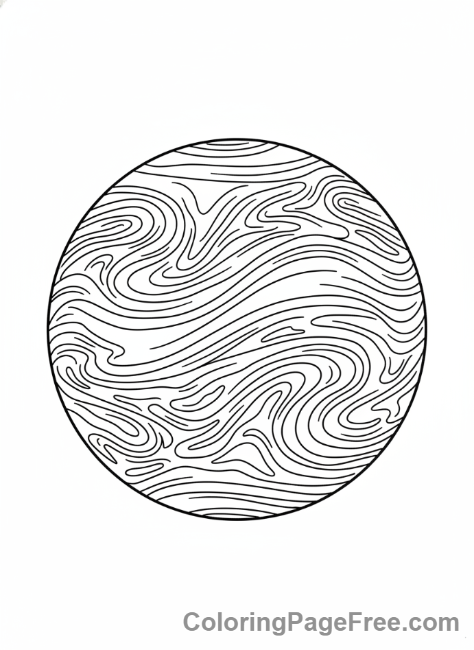 Solar System coloring page - Venus Cloudy Planet