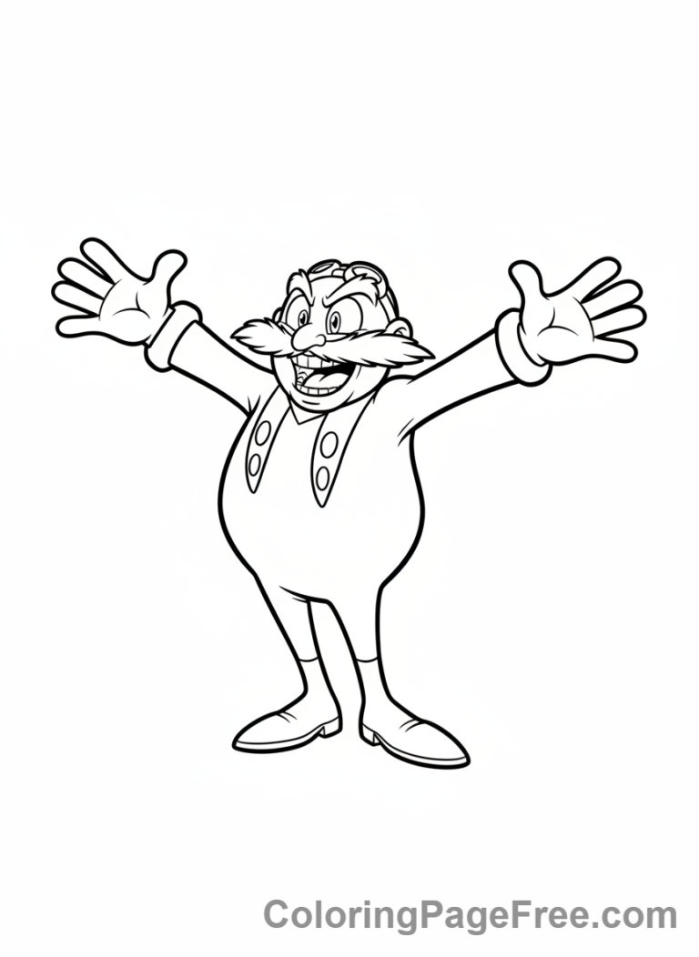 Sonic coloring page - Dr Eggman laughing
