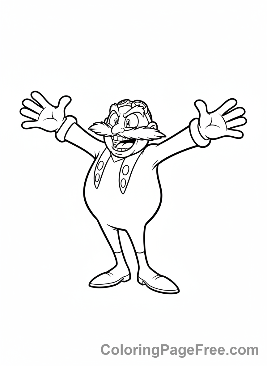 Sonic coloring page - Dr Eggman laughing