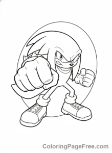 Sonic coloring page - Knuckles punching pose