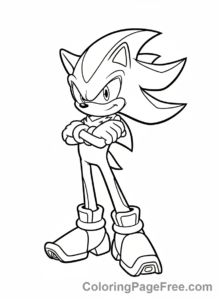 Sonic coloring page - Shadow cool pose