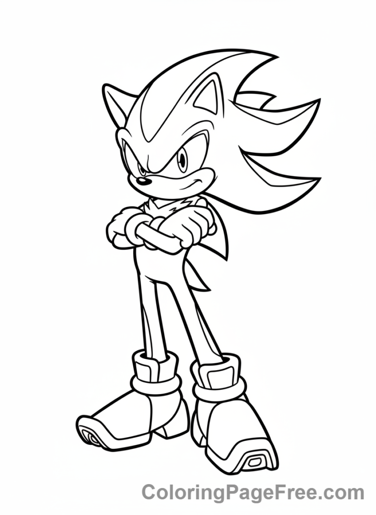 Sonic coloring page - Shadow cool pose