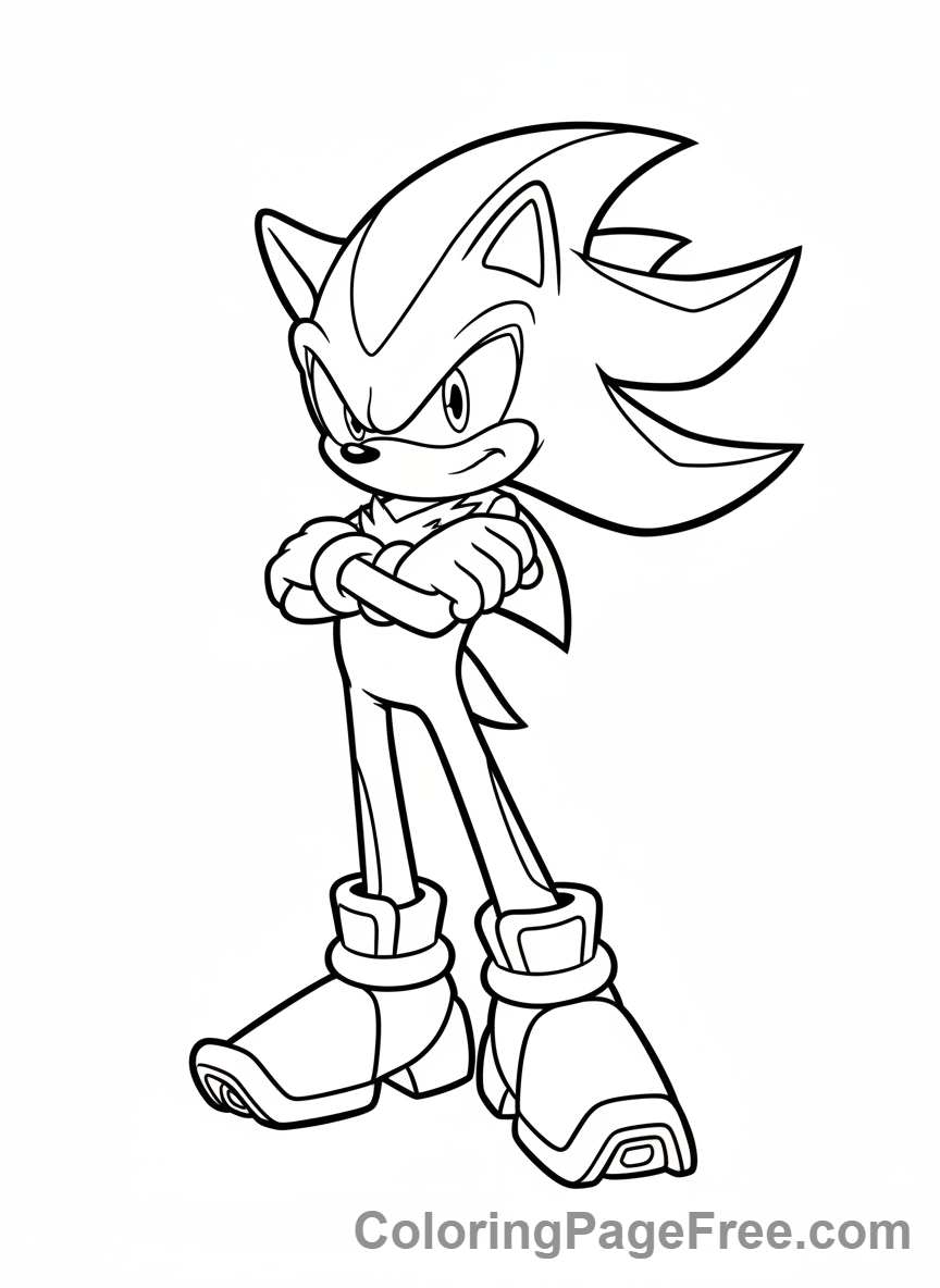 Sonic coloring page - Shadow cool pose