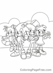 Sonic coloring page - Sonic friends group