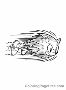 Sonic coloring page - Sonic spin attack