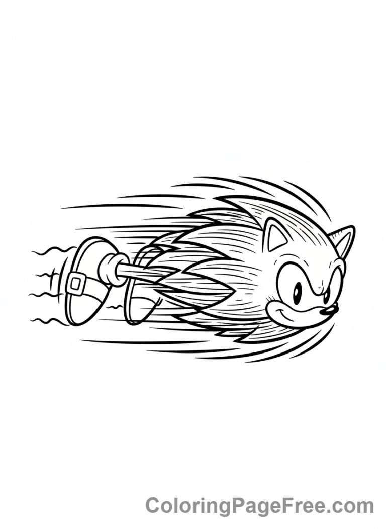 Sonic coloring page - Sonic spin attack