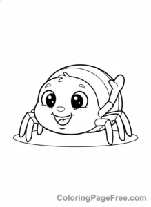 Spider coloring page - Cute friendly spider