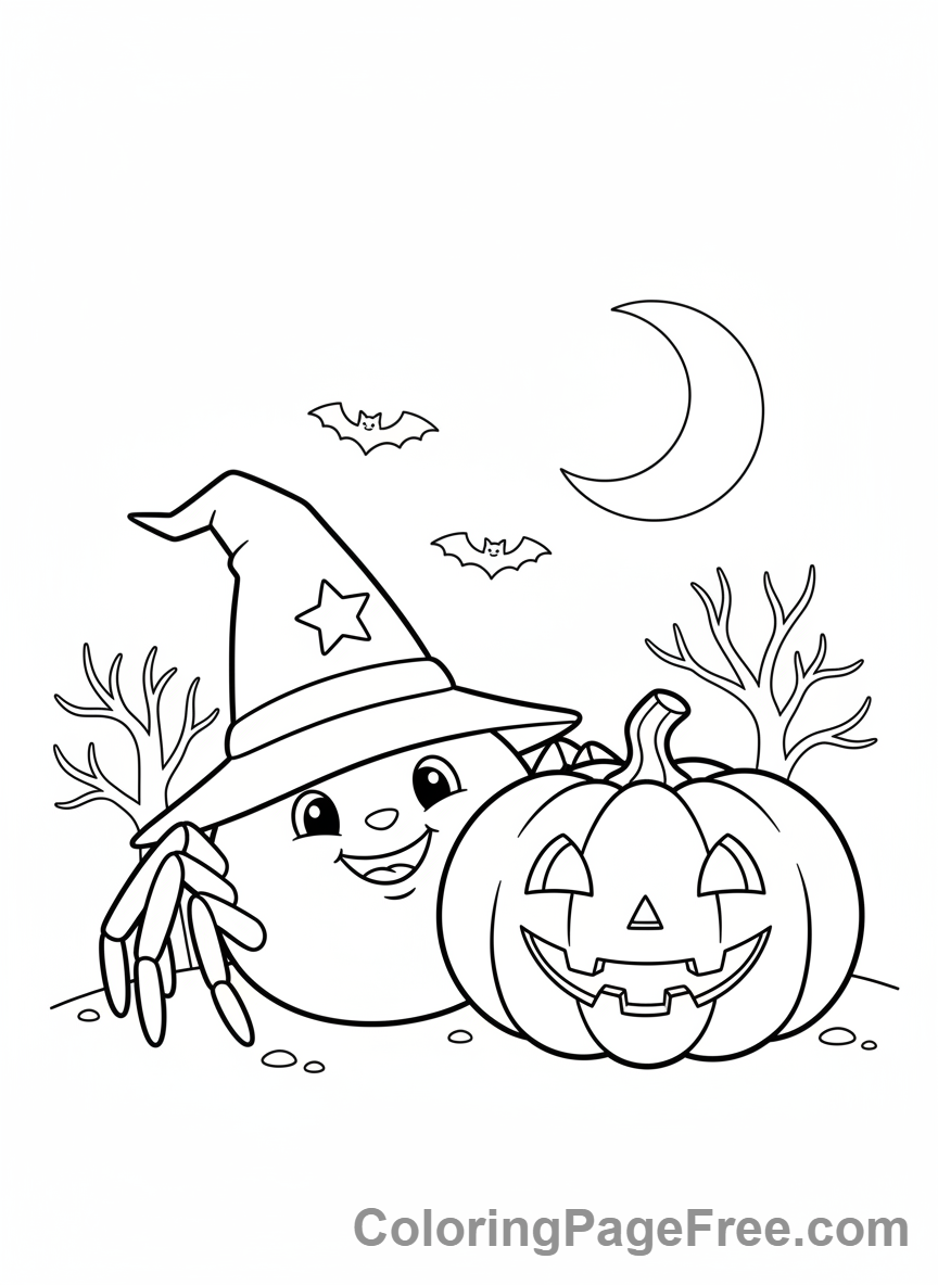 Spider coloring page - Halloween spider spooky