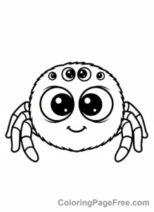 Spider coloring page - Spider face close-up