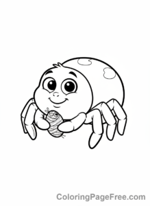 Spider coloring page - Spider with captured fly