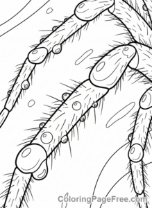 Spider coloring page - Spider with dewdrops
