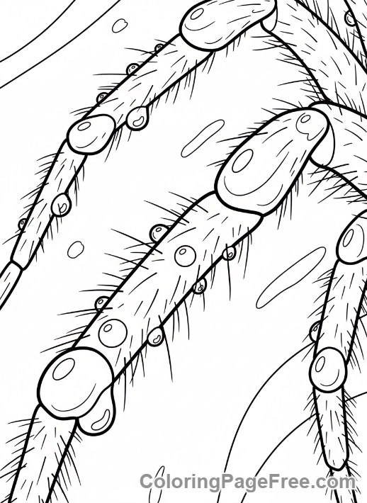 Spider coloring page - Spider with dewdrops
