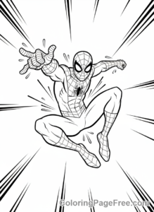 Spiderman coloring page - Spiderman action pose