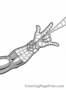 Spiderman coloring page - Spiderman shooting web