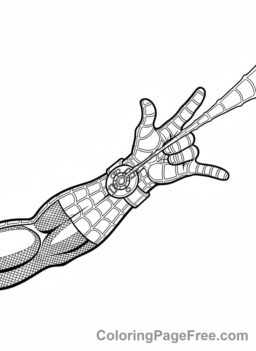 Spiderman coloring page - Spiderman shooting web