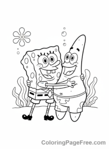 Spongebob coloring page - Spongebob Patrick laughing