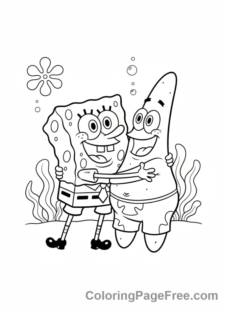 Spongebob coloring page - Spongebob Patrick laughing