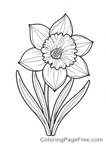 Spring coloring page - Flower close-up bloom
