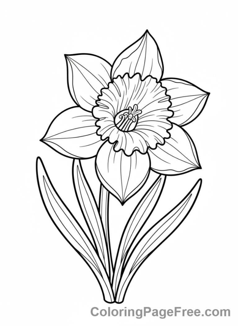 Spring coloring page - Flower close-up bloom