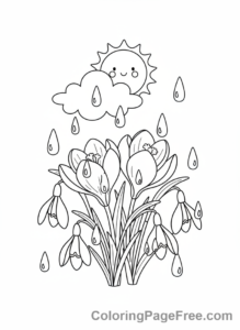 Spring Flowers coloring page - Raindrop flowers