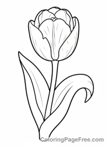 Spring Flowers coloring page - Tulip close-up