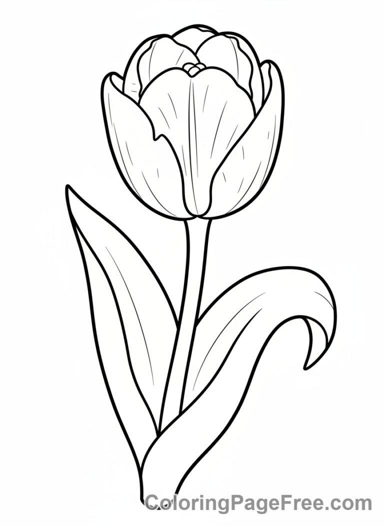 Spring Flowers coloring page - Tulip close-up