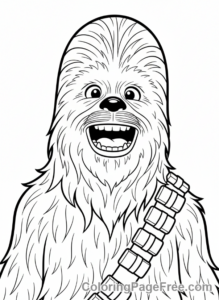 Star Wars coloring page - Chewbacca Roaring Fur