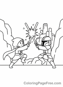 Star Wars coloring page - Epic Lightsaber Duel