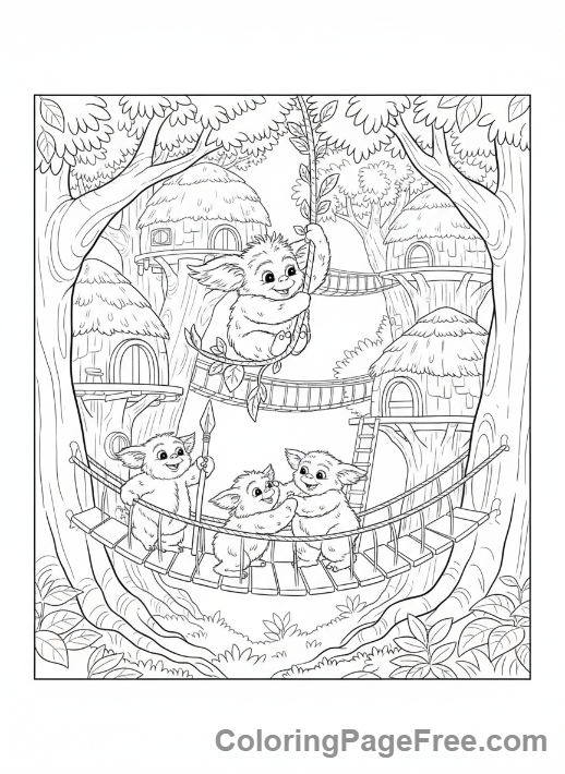 Star Wars coloring page - Ewoks Village Fun