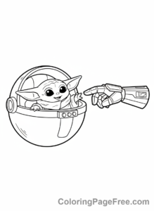 Star Wars coloring page - Grogu Mandalorian Pod