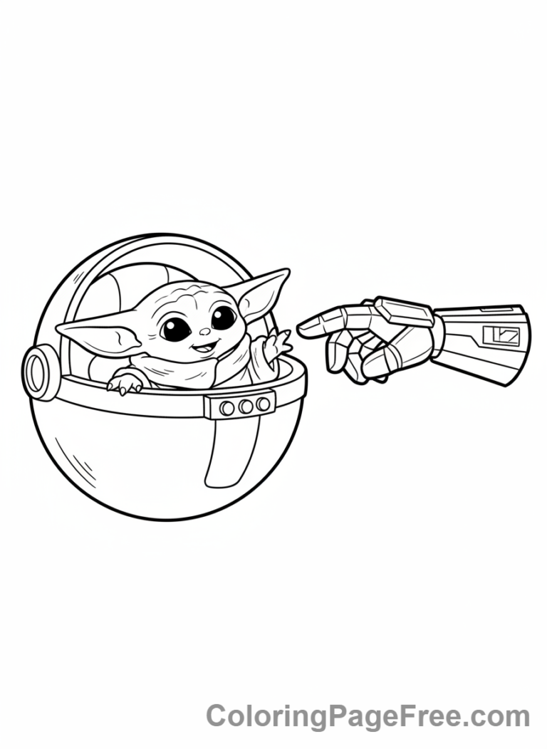 Star Wars coloring page - Grogu Mandalorian Pod