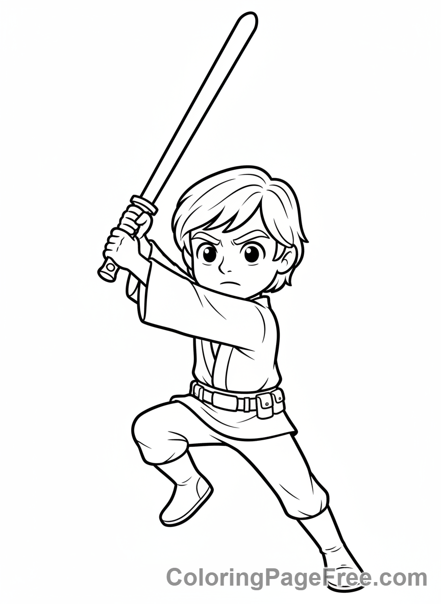 Star Wars coloring page - Luke Skywalker Lightsaber