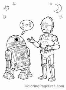Star Wars coloring page - R2-D2 C-3PO Friends