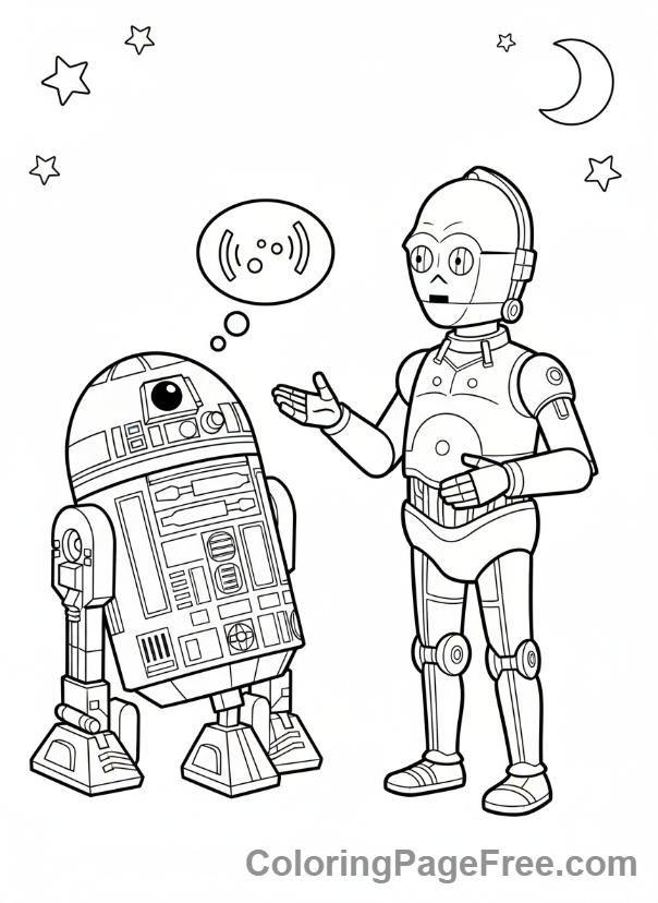Star Wars coloring page - R2-D2 C-3PO Friends