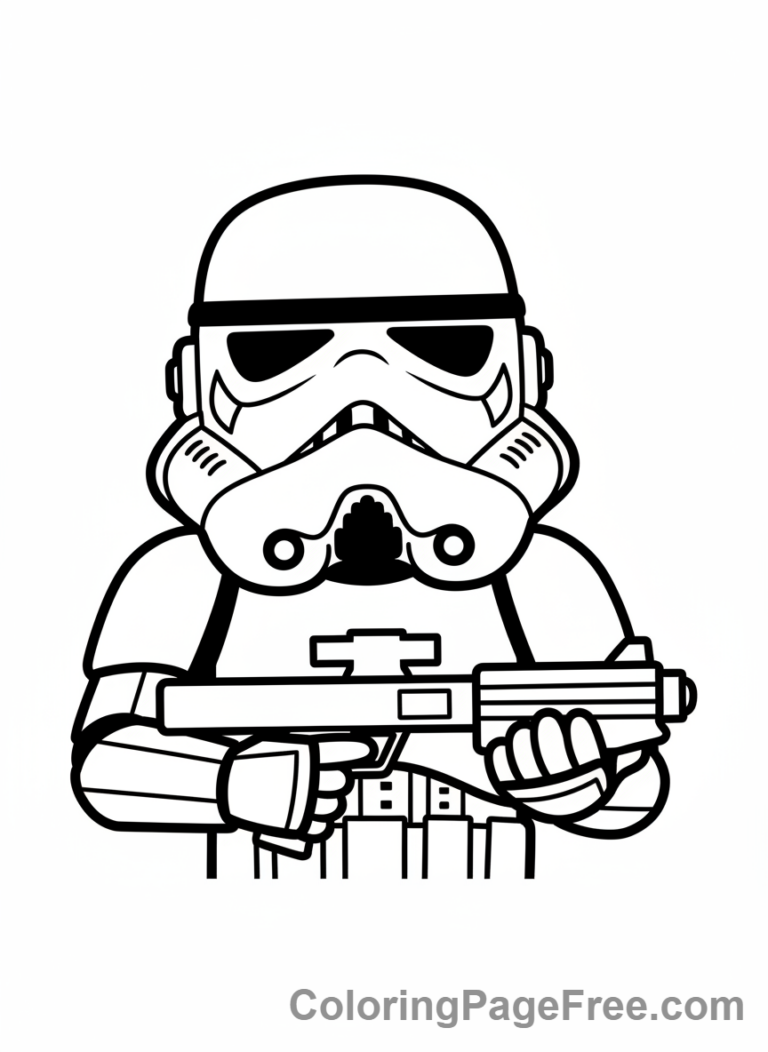 Star Wars coloring page - Stormtrooper Blaster Close
