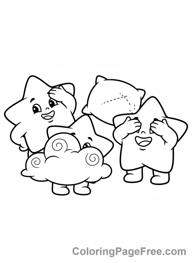 Stars coloring page - Stars playing together