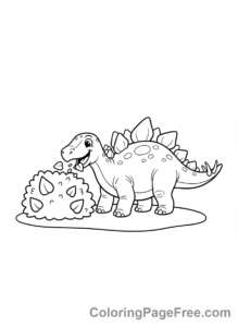 Stegosaurus coloring page - Stegosaurus eating plants