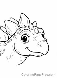 Stegosaurus coloring page - Stegosaurus head close-up