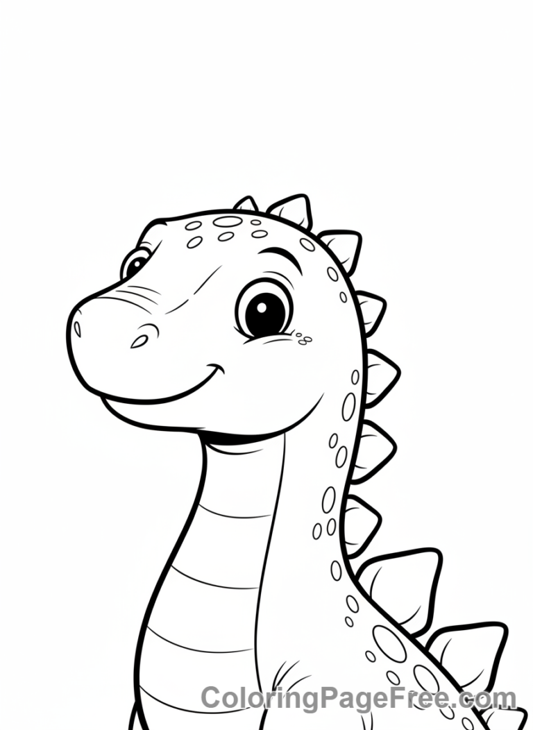 Stegosaurus coloring page - Stegosaurus head turned