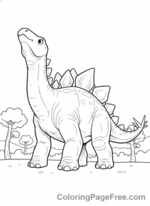 Stegosaurus coloring page - Stegosaurus low angle